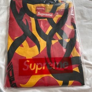 Supreme tribal red camo long sleeve tee size M